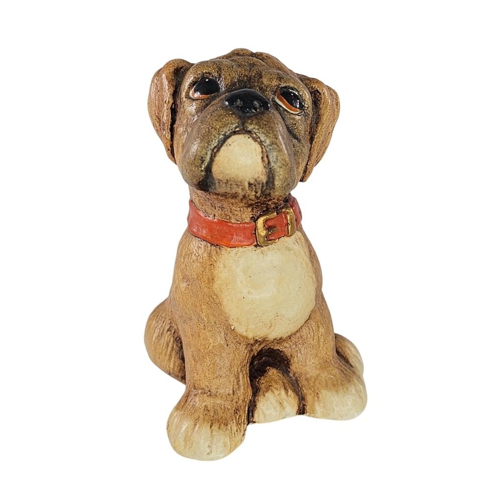Vintage Tinker Ware Butch Boxer Puppy Dog Figurine Collectible Moorcraft England
